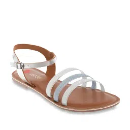 Metro Women's Silver Ankle Strap Sandals-image-21