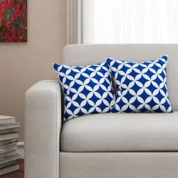 SEJ by Nisha Gupta Blue & White Cushion Covers - Set of 2-image-95
