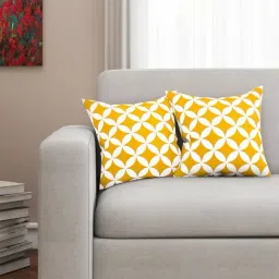 SEJ by Nisha Gupta Yellow & White Cushion Covers - Set of 2-picture-13