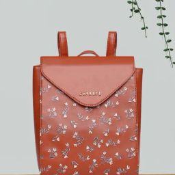 Caprese MERIDA Tan Faux Leather Large Backpack-37