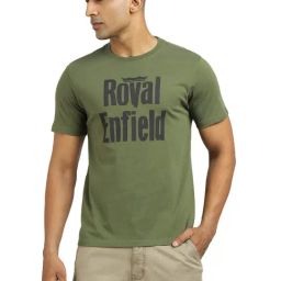 Royal Enfield Dark Green Cotton Regular Fit Printed T-Shirt-picture-25