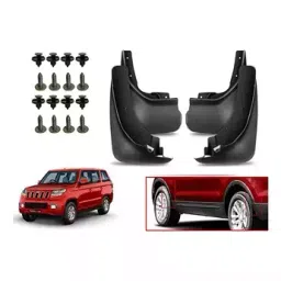 Auto Pearl Front and Rear Mud Guard For Mahindra TUV 300 Plus P4 (Black) Set of 4 Pcs-18