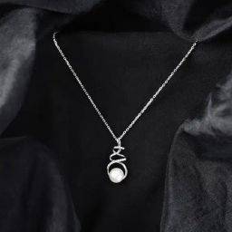 Clara 925 Sterling Silver Platinum Plated Swiss Zirconia Morsal Real Pearl Pendant Chain Necklace for Women-image-79