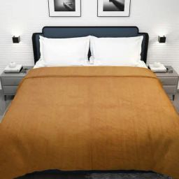 Dhrohar Light Brown Polyester 300 GSM Double Bed Blanket-3