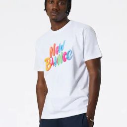 New Balance White Comfort Fit Graphic Print Cotton Sports T-Shirt-image-79