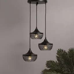 Homesake 3-Lights Round Cluster Black Metal Goblet Pendant Light - Set of 1 (Bulb not included)-picture-24