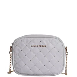Lino Perros White Quilted Medium Sling Handbag-image-63
