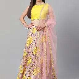 Readiprint Fashions Pink Embroidered Semi-Stitched Lehenga Choli With Dupatta-picture-13