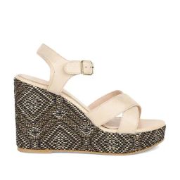 Bata Women's Beige Ankle Strap Wedges-picture-20