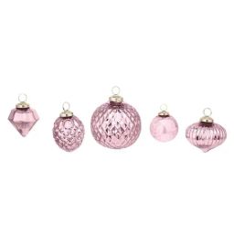 Home4U Pink Glass 7.5 cm Snowflakes Christmas Ornaments - Set of 5-image-76