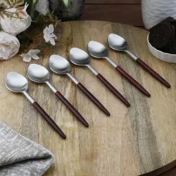 VarEesha Radiant Silver & Red Stainless Steel Spoons - Set of 6-3