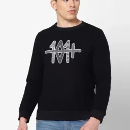 Lee Black Regular Fit Embroidered SweatShirt-picture-34