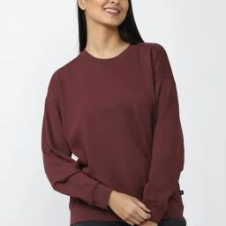 Forever 21 Maroon Round Neck Pullover-picture-31