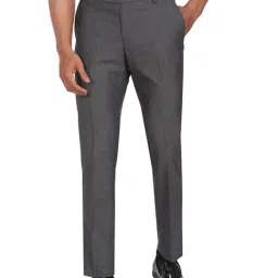 Arrow Grey Regular Fit Checks Trousers-picture-43
