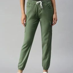 SHOWOFF Clean Look Green Jogger Denim Jeans-image-40