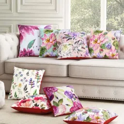 SEJ by Nisha Gupta Multicolor Polyester Cushion Cover - Set of 8-48