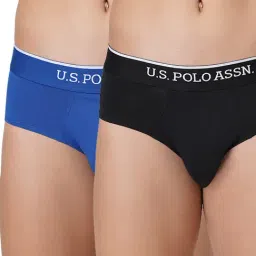 U.S. Polo Assn. Black & Blue Cotton Regular Fit Briefs - Pack Of 2-picture-31