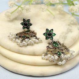 Biba Green Alloy Drop & Danglers Earrings for Women-picture-20