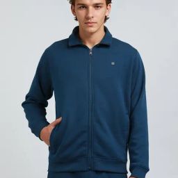 French Connection Teal Blended Solid Long Sleeves Sweatshirts-image-38