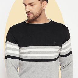 LYCOS Men Striped Woollen Pullover with Applique Detail-picture-35