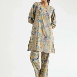 Winza Designer Beige Printed Tunic Pyjamas Set-picture-15