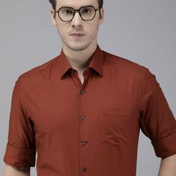 Arrow Solid Pure Cotton Manhattan Slim Fit Formal Shirt-image-2