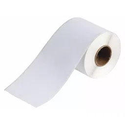 BRADY Printer Label Roll Vinyl White 4 inch x 100 ft, 493P77-34