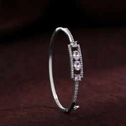Priyaasi Dazzling American Diamond Adorned Silver-Plated Bracelet-12