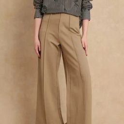 RAREISM Beige Rayon Solid Trousers-image-7