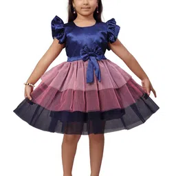 BAESD Flutter Sleeve Net Fit & Flare Dress image 2