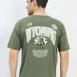 ARRAY Men Printed Drop-Shoulder Sleeves T-shirt image 4