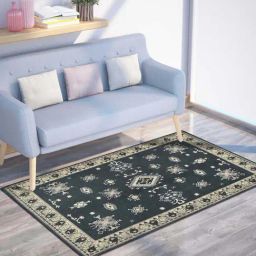 Presto Dark Grey Polyester Traditional Washable Carpet-3