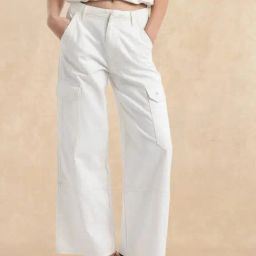 RAREISM Off White Cotton Blend Solid Trousers-picture-39