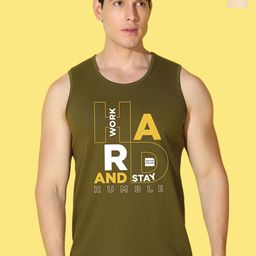 WOOSTRO Pack Of 2 Printed Pure Combed Cotton Gym VestsVWS26(98 RUST)(HARD OLIVE)-33
