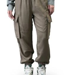 Woodland Brown Solid Trousers-image-86