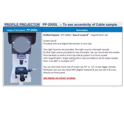 Maxwell Profile Projector Three Phase Mild Steel 10x Magnification, PP-200DL image 2