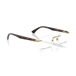 Ray-Ban Gold Rectangular Unisex Eye Frames image 3