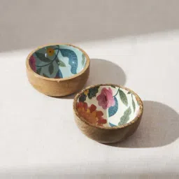 Chumbak Multicolor Wood Marigold Mini Snack Bowls (0.075 L) - Set of 2-image-12