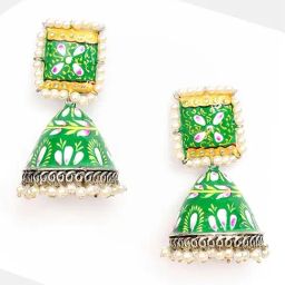 Sohi Gold Plated Beaded Jhumki Earrings-image-88