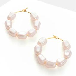 Sohi Gold Plated Pearls Hoop Earrings-42