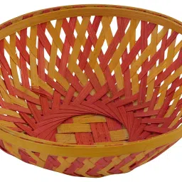 HM Services Natural Finish Cane Bamboo Multipurpose Basket For Fruit And Vegetable-picture-21