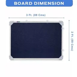 EDUWAY 91x61 cm (3x2 ft) Blue Notice Board with 20 Push-Up Pins Combo ‎Rectangular image 2