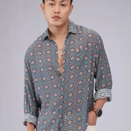 VASTRADO Core Fashion Grey Printed Shirt-image-56