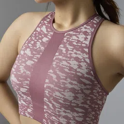 FEIER Abstract Printed Full Coverage Removable Padding Workout Bra image 2