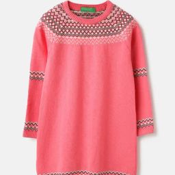 United Colors of Benetton Pink Pure Cotton Regular Printed Dress-image-109