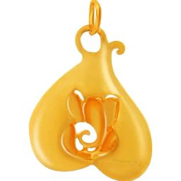 Muthoot Pappachan Swarnavarsham BIS Hallmarked 22k Yellow Gold Ganesh Leaf Pendant-image-90