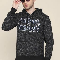 Free Authority Black Regular Fit Star Wars Printed Hooded Sweatshirt-image-54