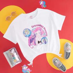 Pantaloons Junior White & Pink Cotton Printed T-Shirt-picture-26