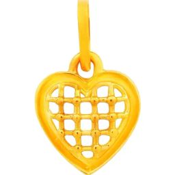 Muthoot Pappachan Swarnavarsham BIS Hallmarked 22k Yellow Gold Heart Net Pendant-image-3