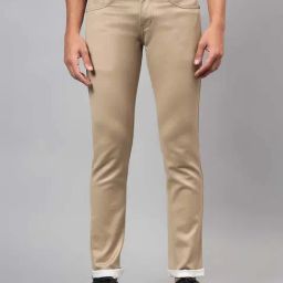 Cantabil Khaki Regular fit Solid Jeans-picture-7